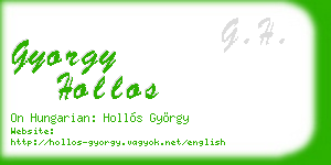 gyorgy hollos business card